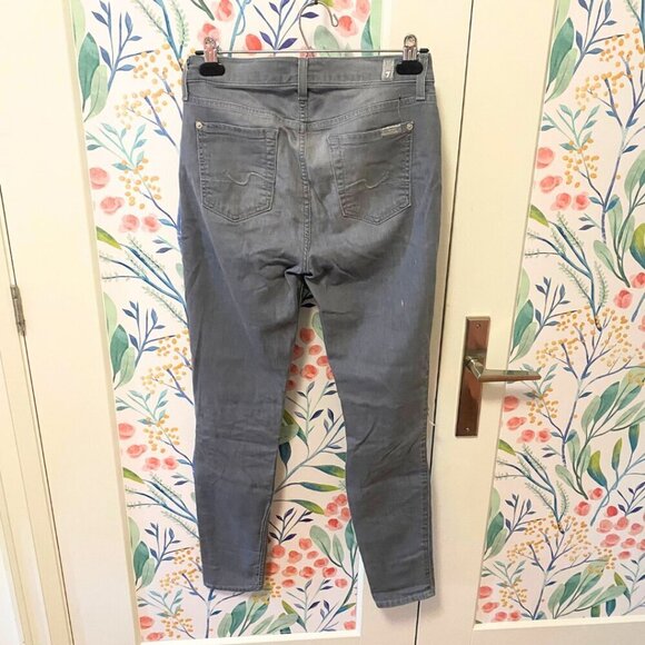 🔥 For All Mankind Ankle Skinny Distressed Grey Jeans – Size 26 - Picture 3 of 10
